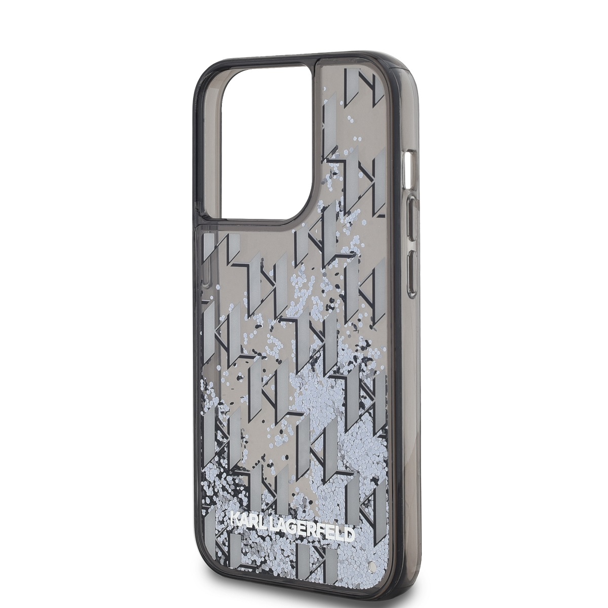 Karl Lagerfeld Liquid Glitter Monogram Gradient Zadní Kryt pro iPhone 14 Pro Max Black