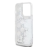 Karl Lagerfeld Liquid Glitter Monogram Gradient Zadní Kryt pro iPhone 14 Pro White