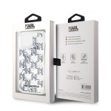 Karl Lagerfeld Liquid Glitter Monogram Gradient Zadní Kryt pro iPhone 14 White