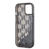 Karl Lagerfeld Liquid Glitter Monogram Gradient Zadní Kryt pro iPhone 14 Black