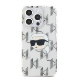 Karl Lagerfeld IML Electroplated Karl Head Zadní Kryt pro iPhone 15 Pro Transparent