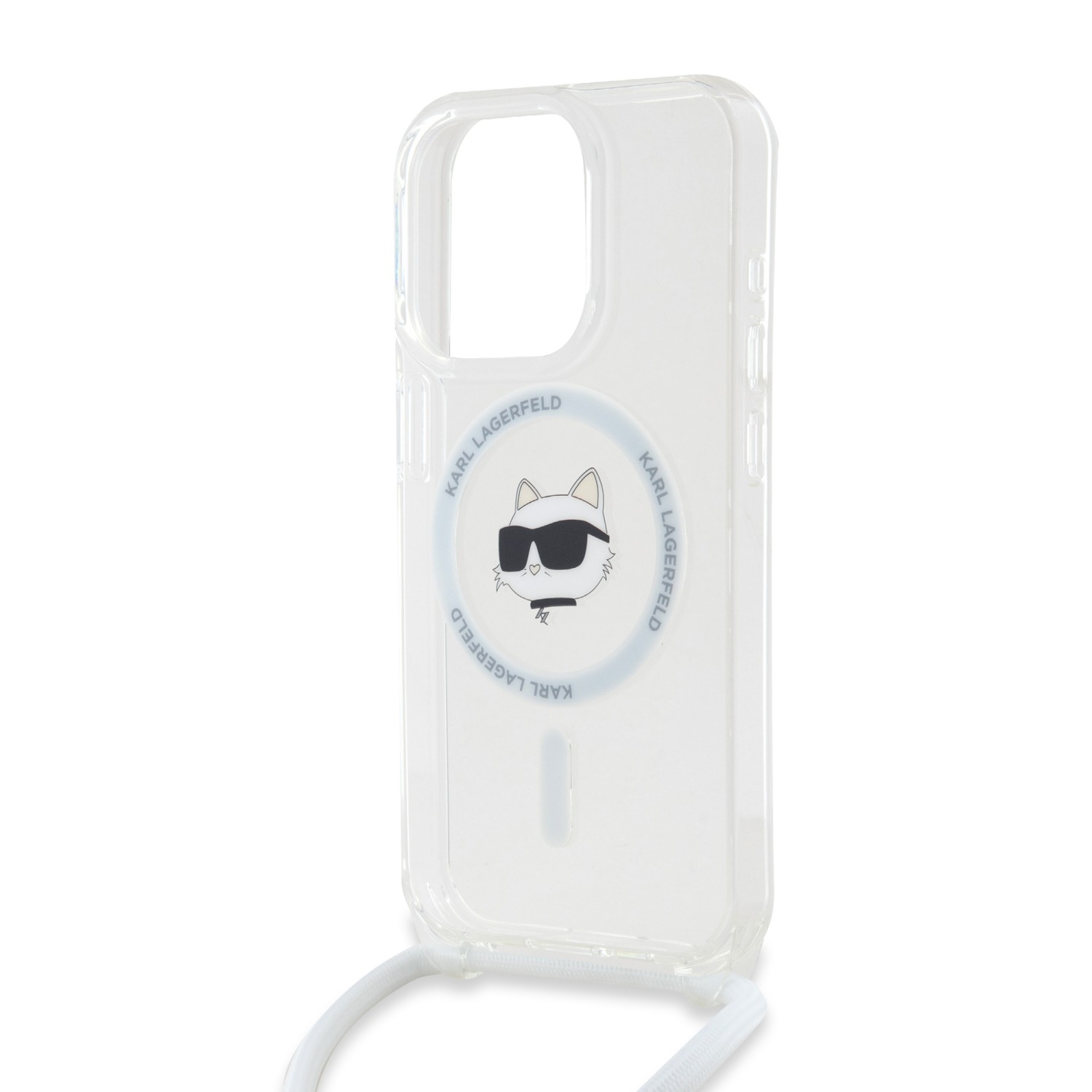 Karl Lagerfeld IML Crossbody Choupette Head MagSafe Zadní Kryt pro iPhone 15 Pro Max Transparent