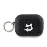 Pouzdro Karl Lagerfeld PU Embossed Choupette Head pro AirPods Pro 2, černá