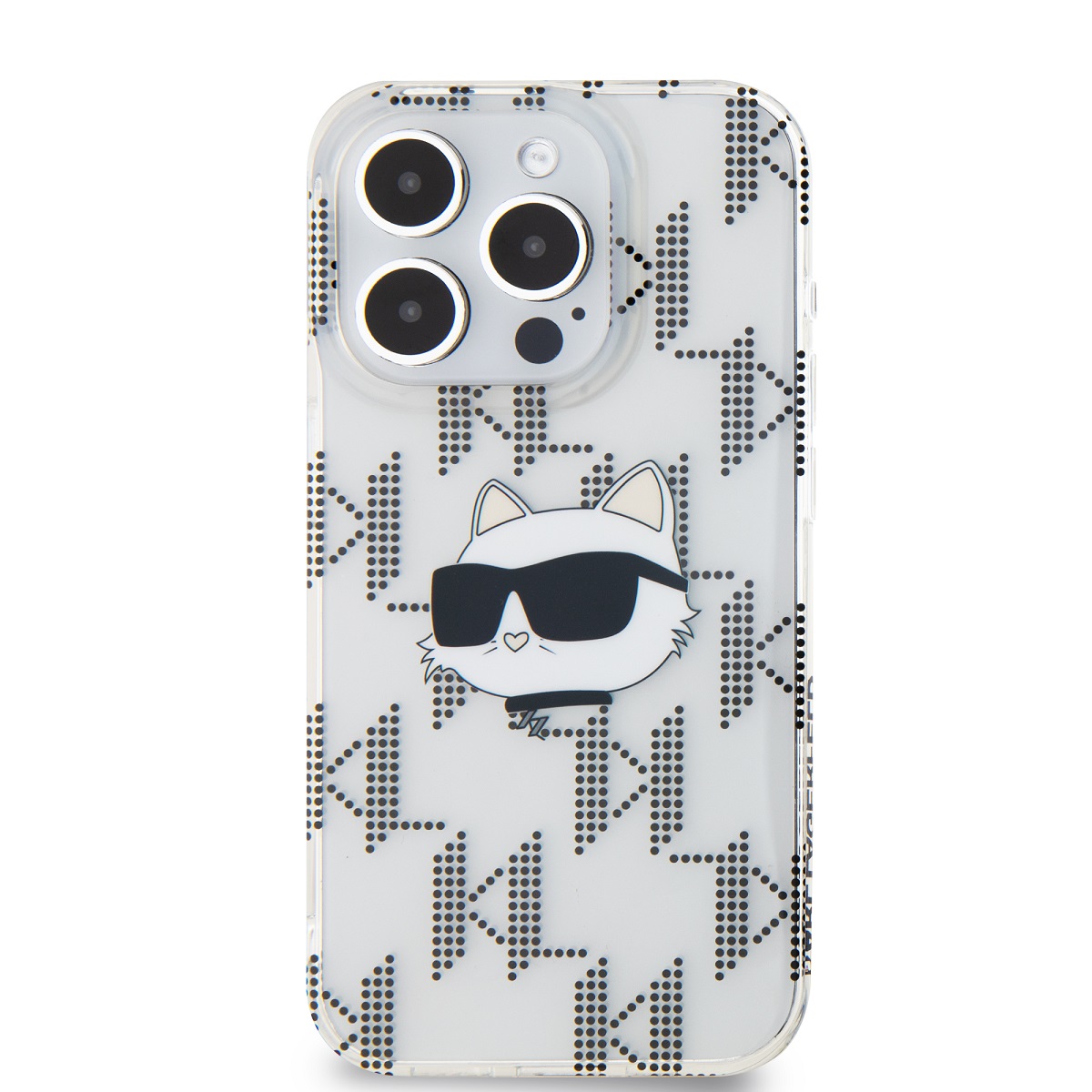 Karl Lagerfeld IML Electroplated Choupette Head Zadní Kryt pro iPhone 15 Pro Transparent