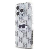 Karl Lagerfeld IML Electroplated Choupette Head Zadní Kryt pro iPhone 15 Pro Max Transparent