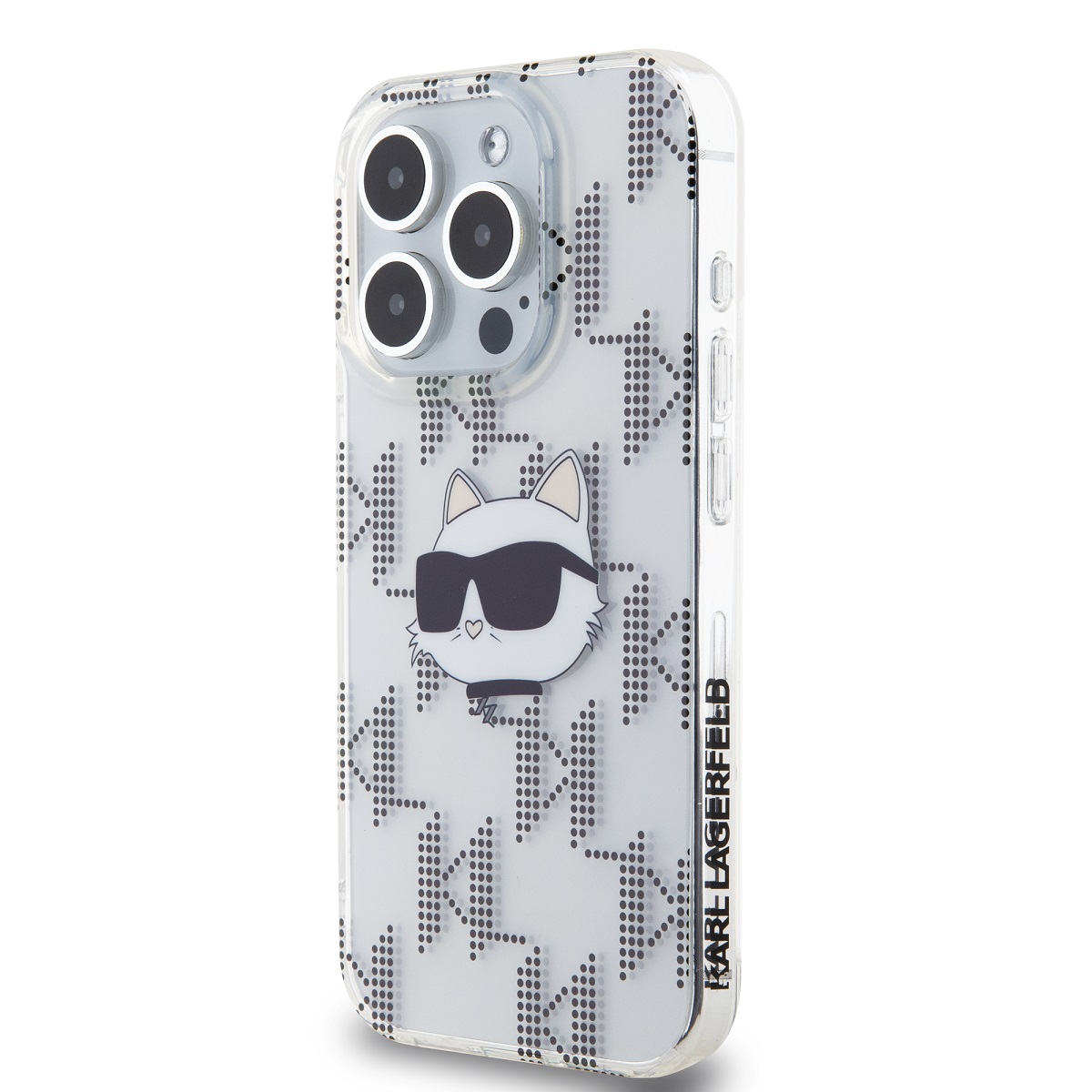 Karl Lagerfeld IML Electroplated Choupette Head Zadní Kryt pro iPhone 15 Pro Max Transparent