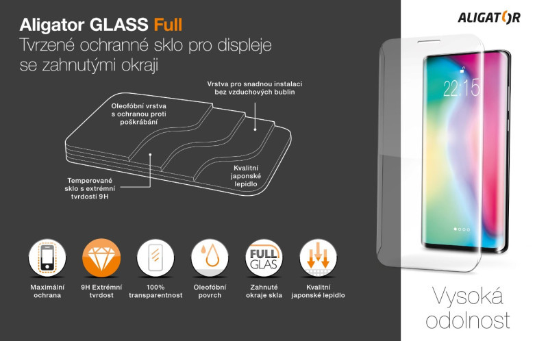 Ochrana displeje GLASS FULL Honor 200 Pro, černá