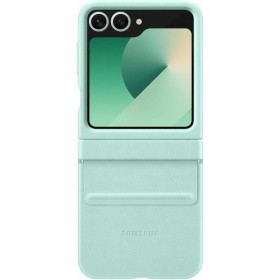 Zadní kryt Samsung Kindsuit Case EF-VF741PMEGWW z veganské kůže pro Samsung Galaxy Z Flip6/7 FE, mentolová
