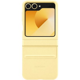 Zadní kryt Samsung Kindsuit Case EF-VF741PYEGWW z veganské kůže pro Samsung Galaxy Z Flip6/7 FE, žlutá