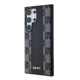 DKNY PU Leather Checkered Pattern Magsafe Zadní Kryt pro Samsung Galaxy S24 Ultra Black