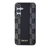 DKNY PU Leather Checkered Pattern Magsafe Zadní Kryt pro Samsung Galaxy S24+ Black