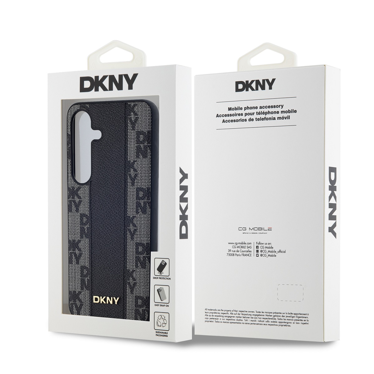 DKNY PU Leather Checkered Pattern Magsafe Zadní Kryt pro Samsung Galaxy S24+ Black