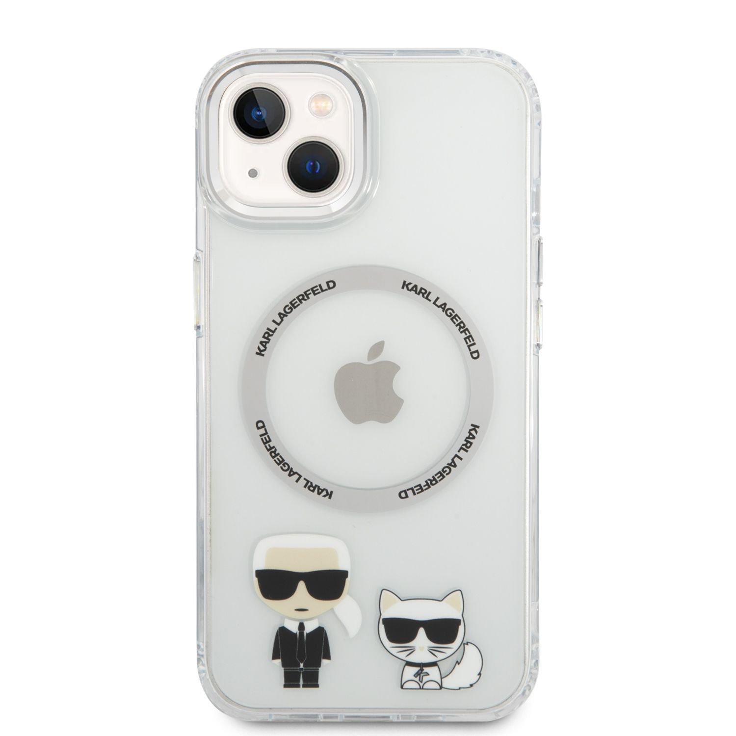 Karl Lagerfeld MagSafe Kompatibilní Kryt Karl and Choupette pro iPhone 14 Plus Transparent