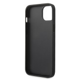 Karl Lagerfeld PU Grained Leather Logomania Zadní Kryt pro iPhone 14 Plus Black