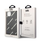 Karl Lagerfeld PU Grained Leather Logomania Zadní Kryt pro iPhone 14 Plus Black