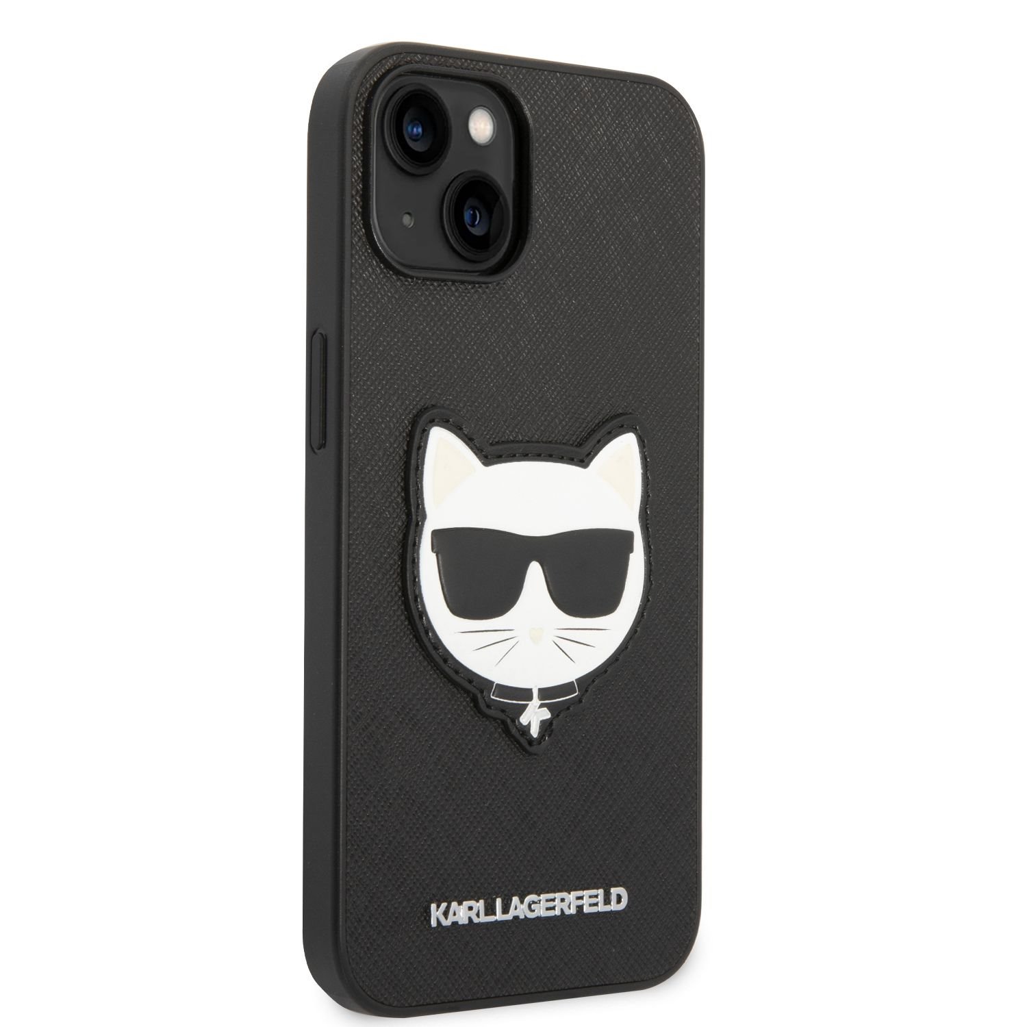 Karl Lagerfeld PU Saffiano Choupette Head Zadní Kryt pro iPhone 14 Plus Black