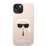 Karl Lagerfeld Liquid Silicone Karl Head Zadní Kryt pro iPhone 14 Plus Pink