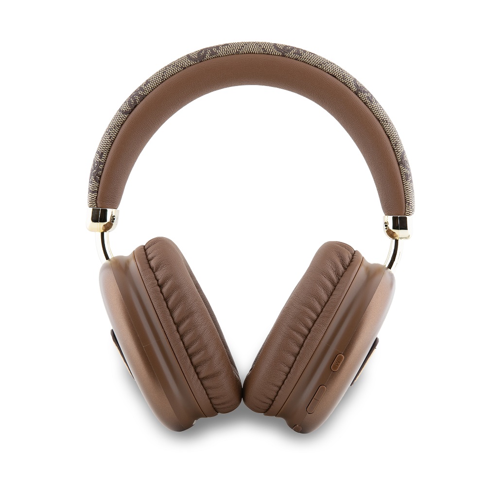 Guess PU Leather 4G Triangle Logo Bluetooth Stereo Headphone Brown