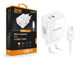 Aligator Power Delivery 20W chytrá síťová nabíječka USB-C, USB-C/USB-C kabel, bílá