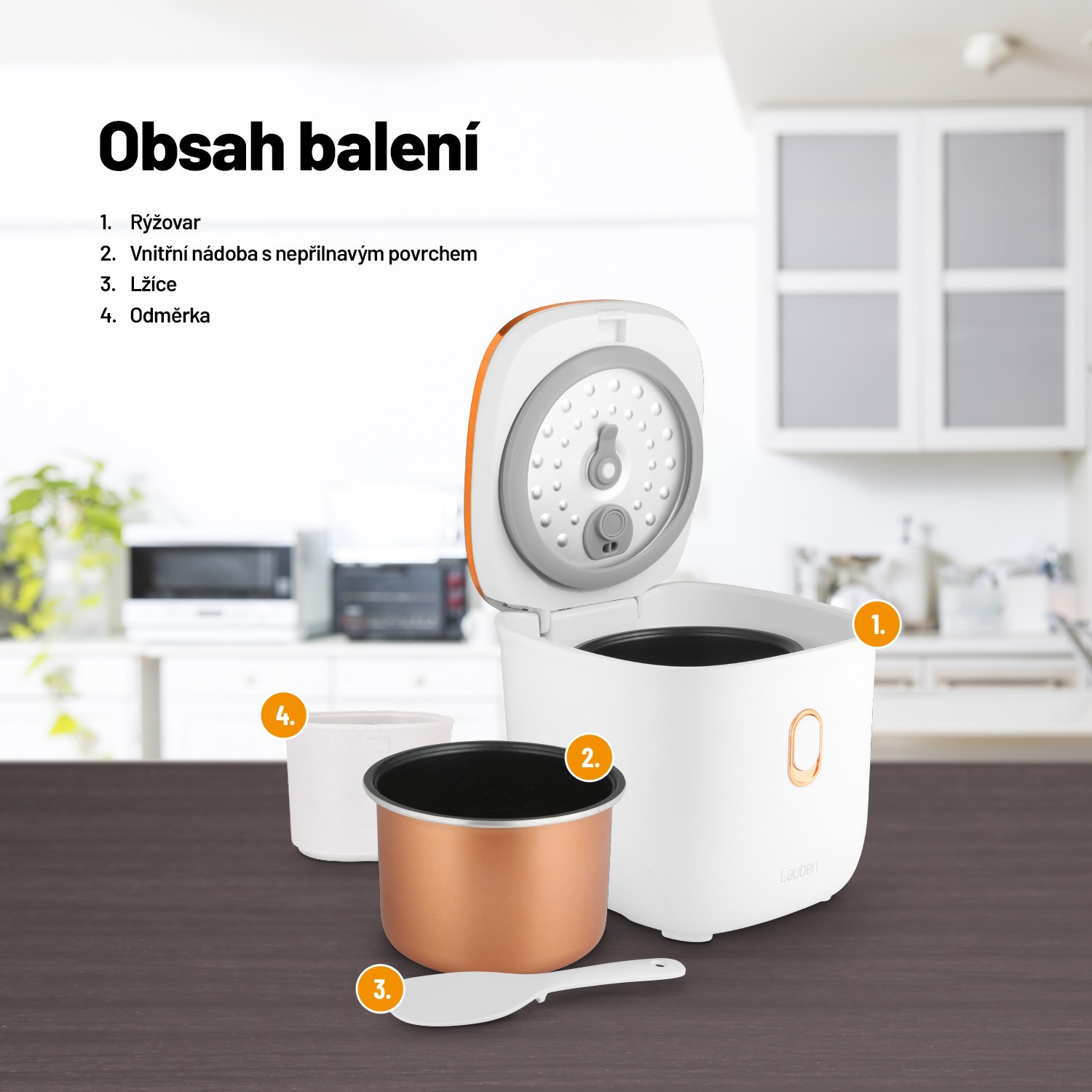 Lauben Multifunction Rice Cooker 1200WR Rose Gold Edition