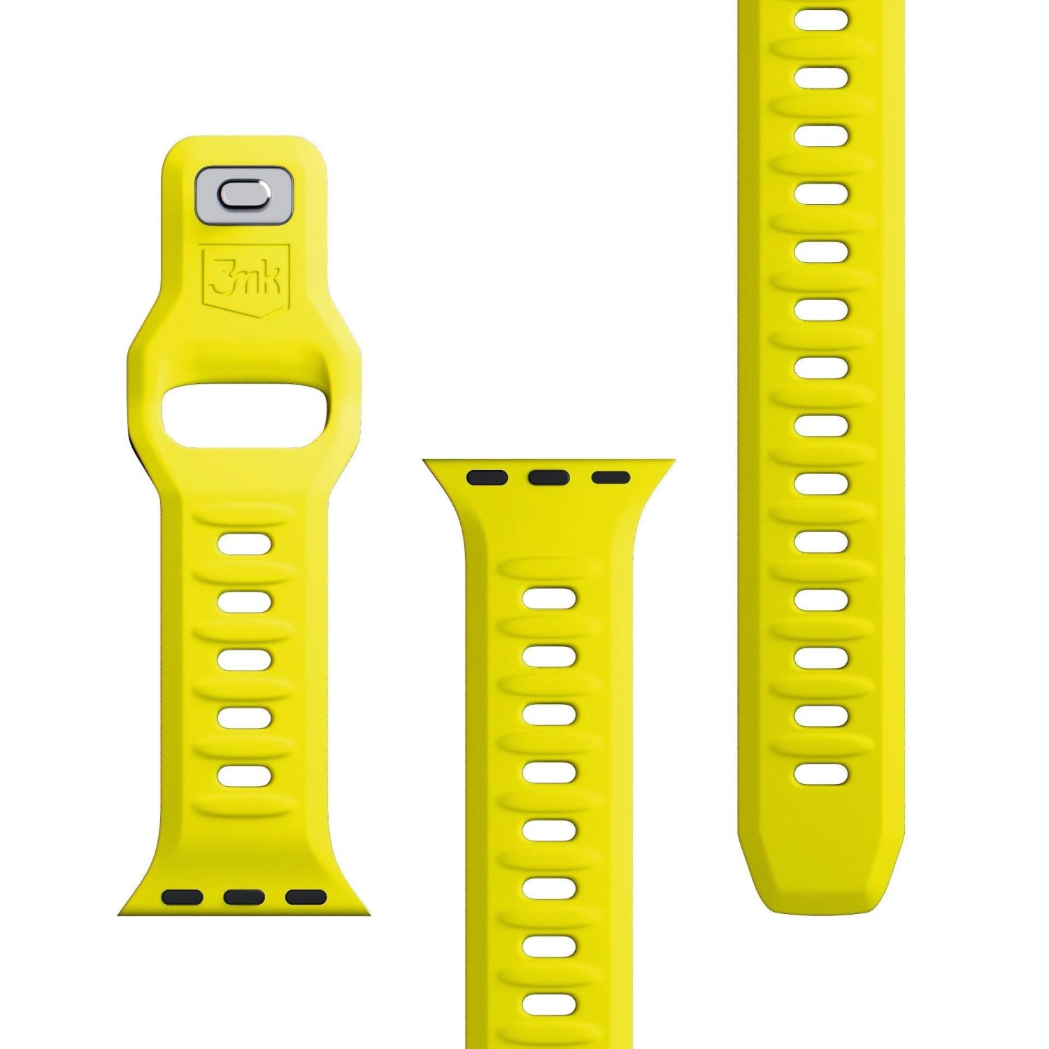 3mk Silicone Watch Strap pro Apple 42/44/45/49 mm, žlutá