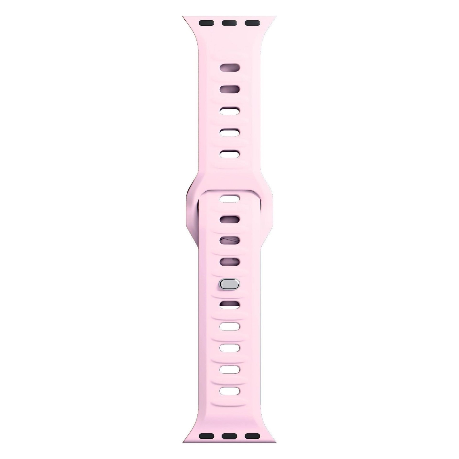 Řemínek 3mk Silicone Watch Strap pro Apple 42/44/45/49 mm, práškově růžová