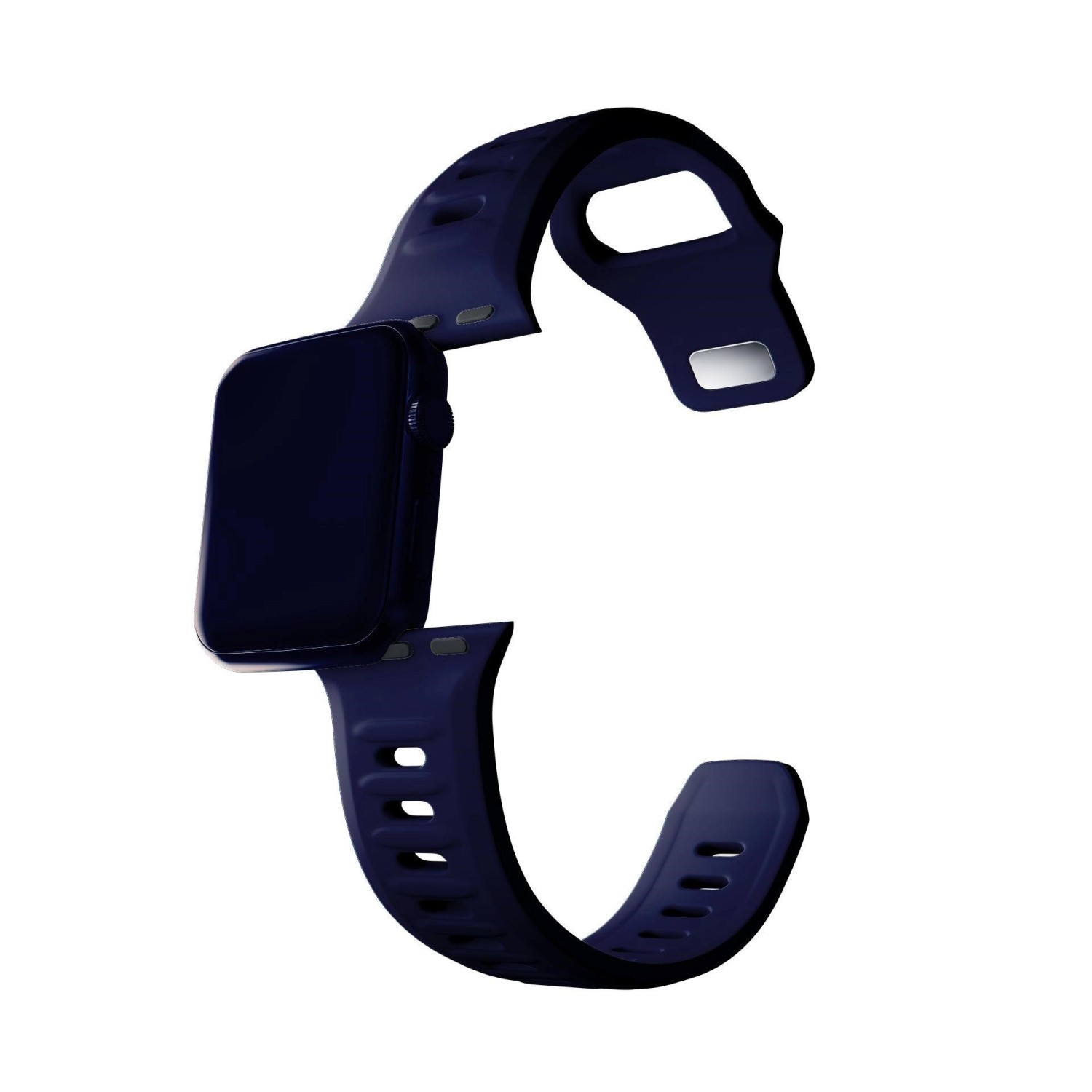 Řemínek 3mk Silicone Watch Strap pro Apple 42/44/45/49 mm, modrá