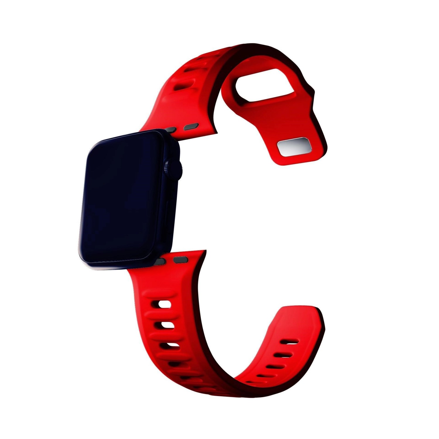 Řemínek 3mk Silicone Watch Strap pro Apple 38/40/41 mm, červená