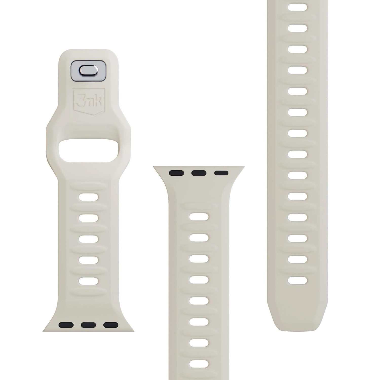 Řemínek 3mk Silicone Watch Strap pro Apple 38/40/41 mm, nude