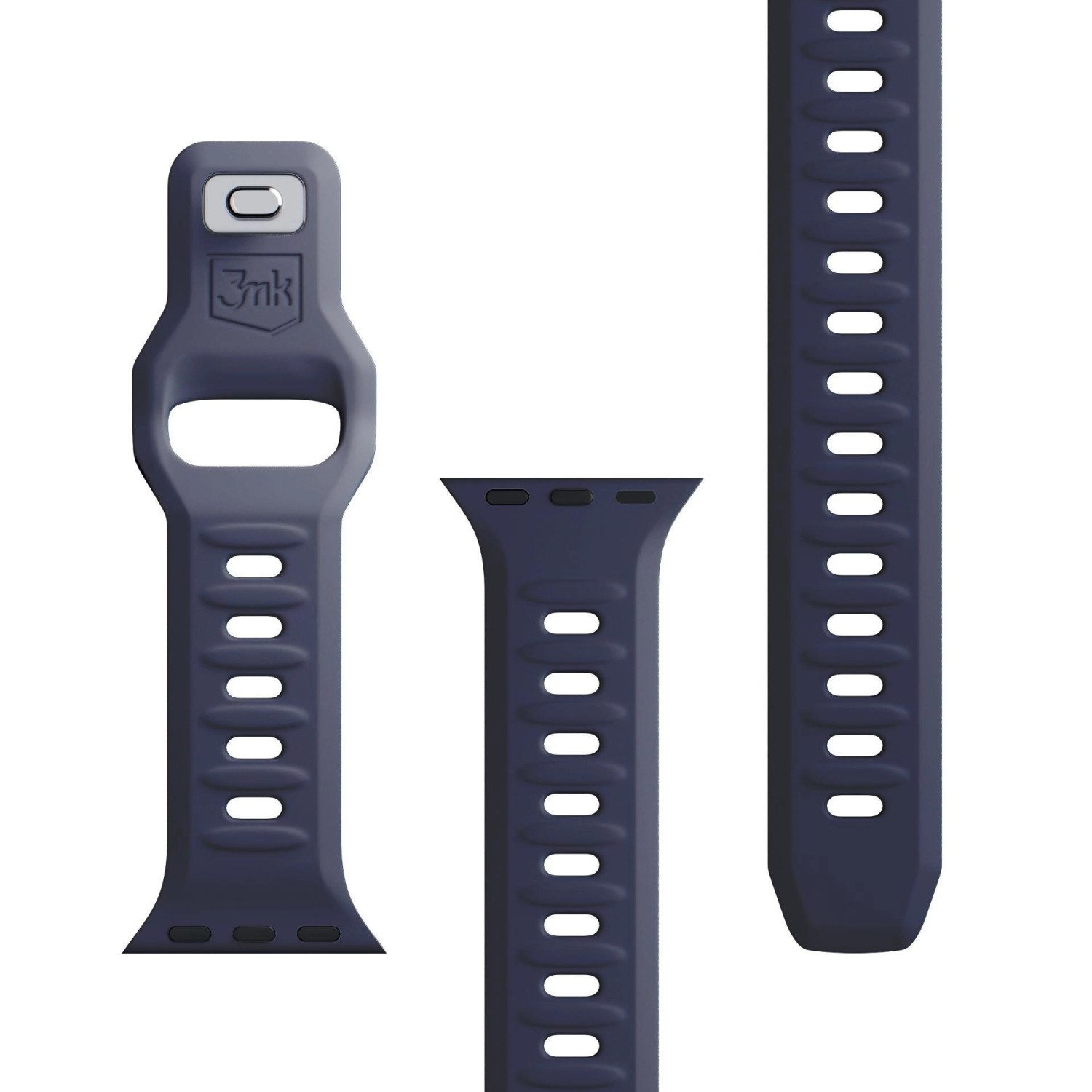 Řemínek 3mk Silicone Watch Strap pro Apple 38/40/41 mm, šedá