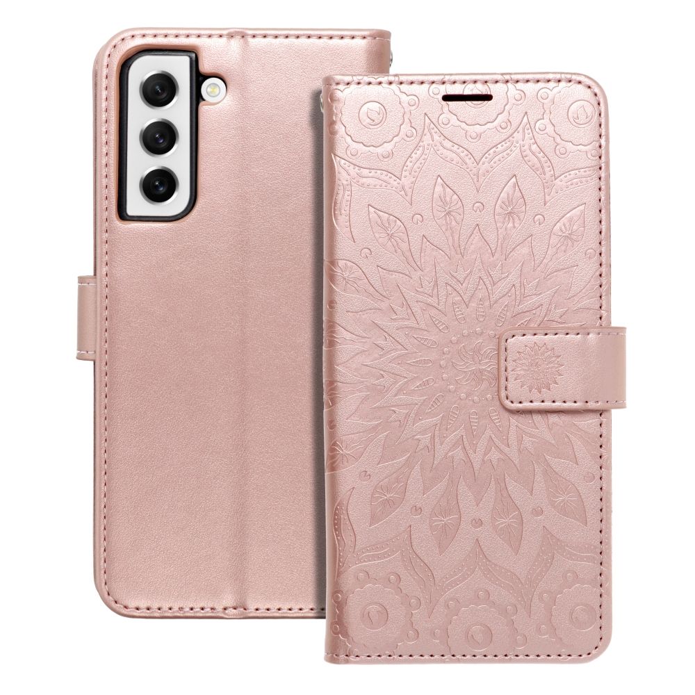 MEZZO Book case for Samsung Galaxy S21 FE mandala rose gold