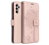 Flipové pouzdro MEZZO Book case pro Xiaomi Redmi Note 10 Pro, tree rose gold