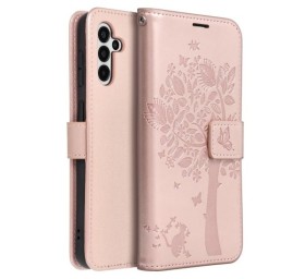 Flipové pouzdro MEZZO Book case pro Xiaomi Redmi Note 10 Pro, tree rose gold