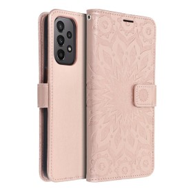 Flipové pouzdro MEZZO Book case pro Samsung Galaxy A23 5G, mandala rose gold