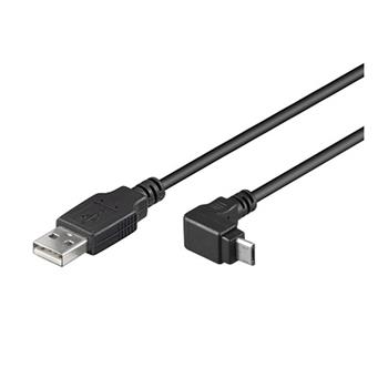 Datový kabel PremiumCord s konektorem USB/microUSB, lomený 90°, 1.8m