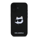 Karl Lagerfeld Liquid Silicone Choupette Head MagSafe Zadní Kryt pro iPhone 16 Black