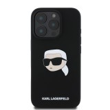 Karl Lagerfeld Liquid Silicone Karl Head MagSafe Zadní Kryt pro iPhone 16 Pro Black