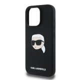 Karl Lagerfeld Liquid Silicone Karl Head MagSafe Zadní Kryt pro iPhone 16 Pro Black