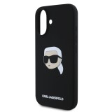 Karl Lagerfeld Liquid Silicone Karl Head MagSafe Zadní Kryt pro iPhone 16 Black