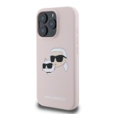 Karl Lagerfeld Liquid Silicone Double Heads MagSafe Zadní Kryt pro iPhone 16 Pro Pink