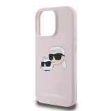 Karl Lagerfeld Liquid Silicone Double Heads MagSafe Zadní Kryt pro iPhone 16 Pro Pink