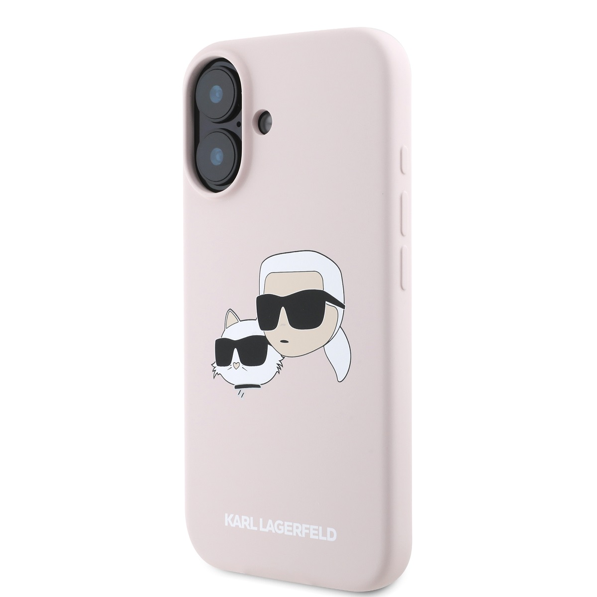 Karl Lagerfeld Liquid Silicone Double Heads MagSafe Zadní Kryt pro iPhone 16 Pink