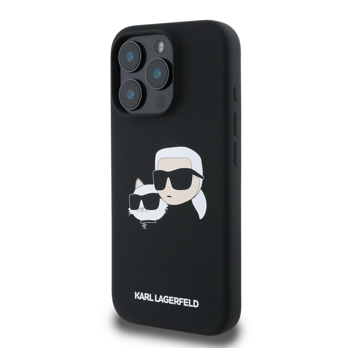 Karl Lagerfeld Liquid Silicone Double Heads MagSafe Zadní Kryt pro iPhone 16 Pro Black