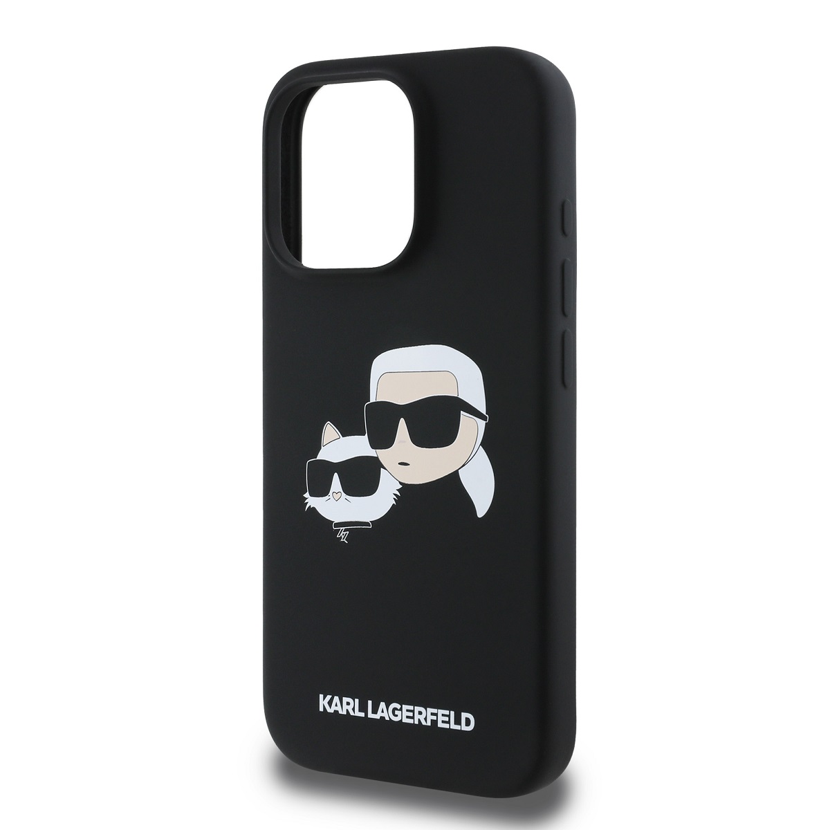 Karl Lagerfeld Liquid Silicone Double Heads MagSafe Zadní Kryt pro iPhone 16 Pro Black