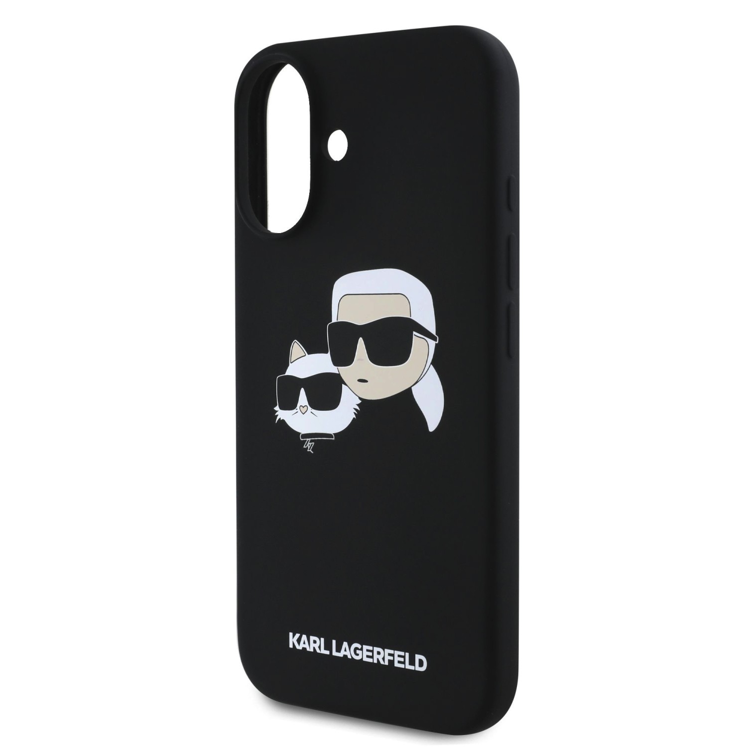 Karl Lagerfeld Liquid Silicone Double Heads MagSafe Zadní Kryt pro iPhone 16 Plus Black