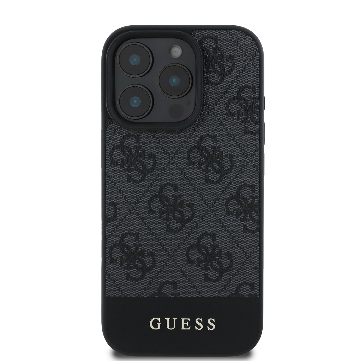 Guess PU 4G Stripe Zadní Kryt pro iPhone 16 Pro Max Grey