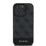 Guess PU 4G Stripe Zadní Kryt pro iPhone 16 Pro Grey