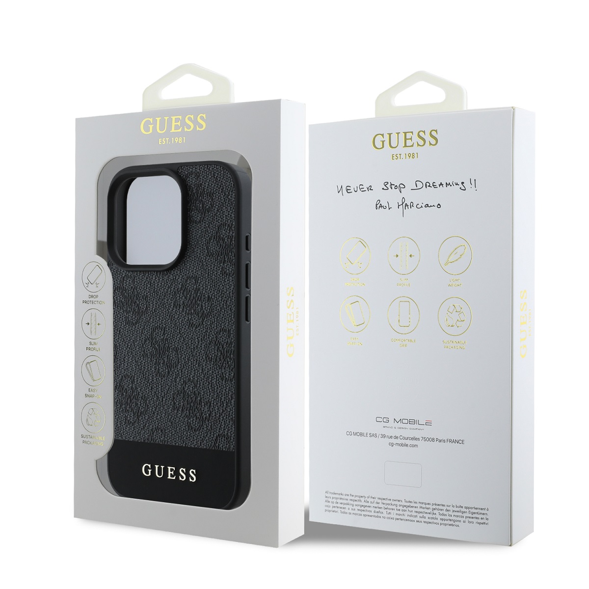 Guess PU 4G Stripe Zadní Kryt pro iPhone 16 Pro Grey