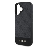 Guess PU 4G Stripe Zadní Kryt pro iPhone 16 Grey