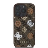 Guess PU 4G Peony MagSafe Zadní Kryt pro iPhone 16 Pro Brown